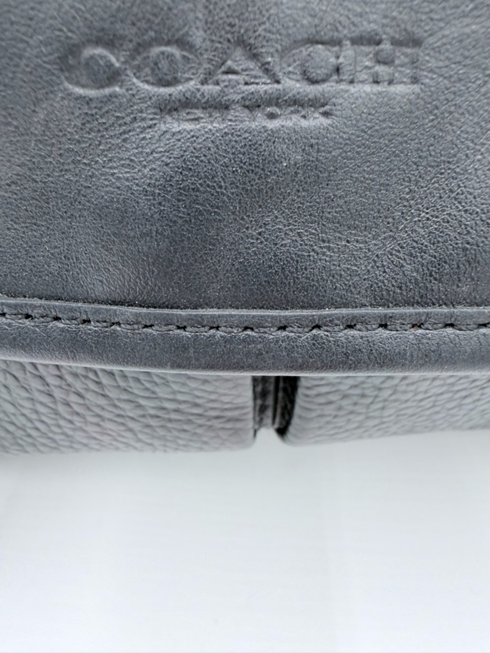 Coach Henry Messenger Bag Black Pebbled Leather Laptop Crossbody Work Bag F54149 - Picture 4 of 13
